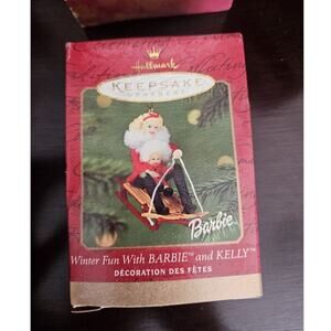 2000 Hallmark Keepsake Barbie and Kelly On The Ice Ornament Winter Fun Unopened